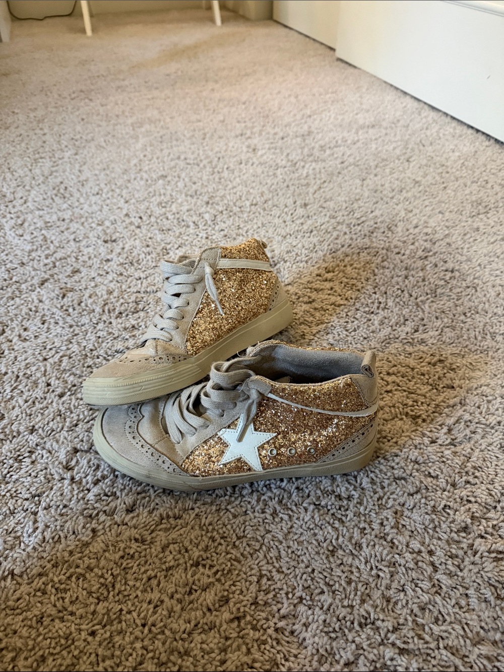Glitter Star High-Top Sneakers - Gold